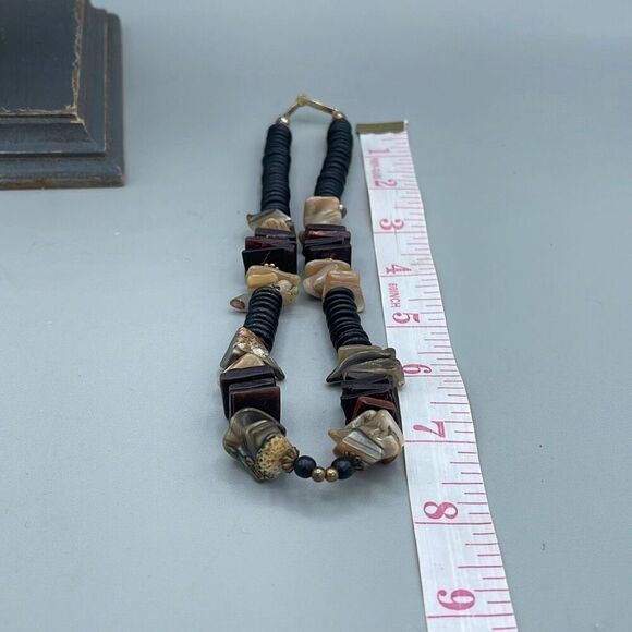 Heishe style shell disks and shell necklace. Ethnic boho - Picture 5 of 9